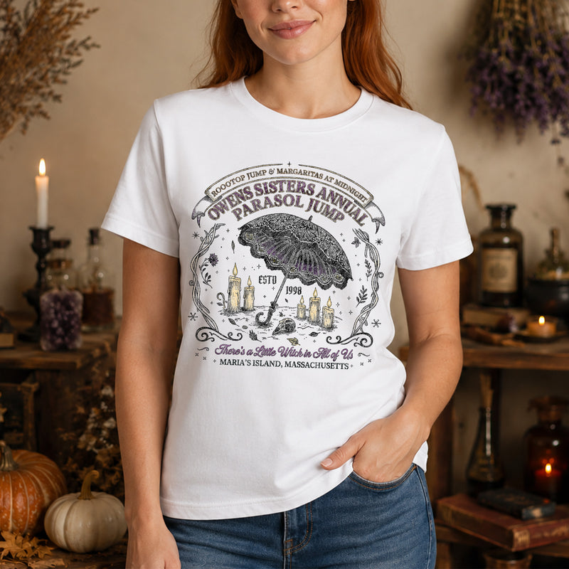Owens Sisters Annual Parasol Jump: Practical Magic Vintage Witchy DTF Transfer