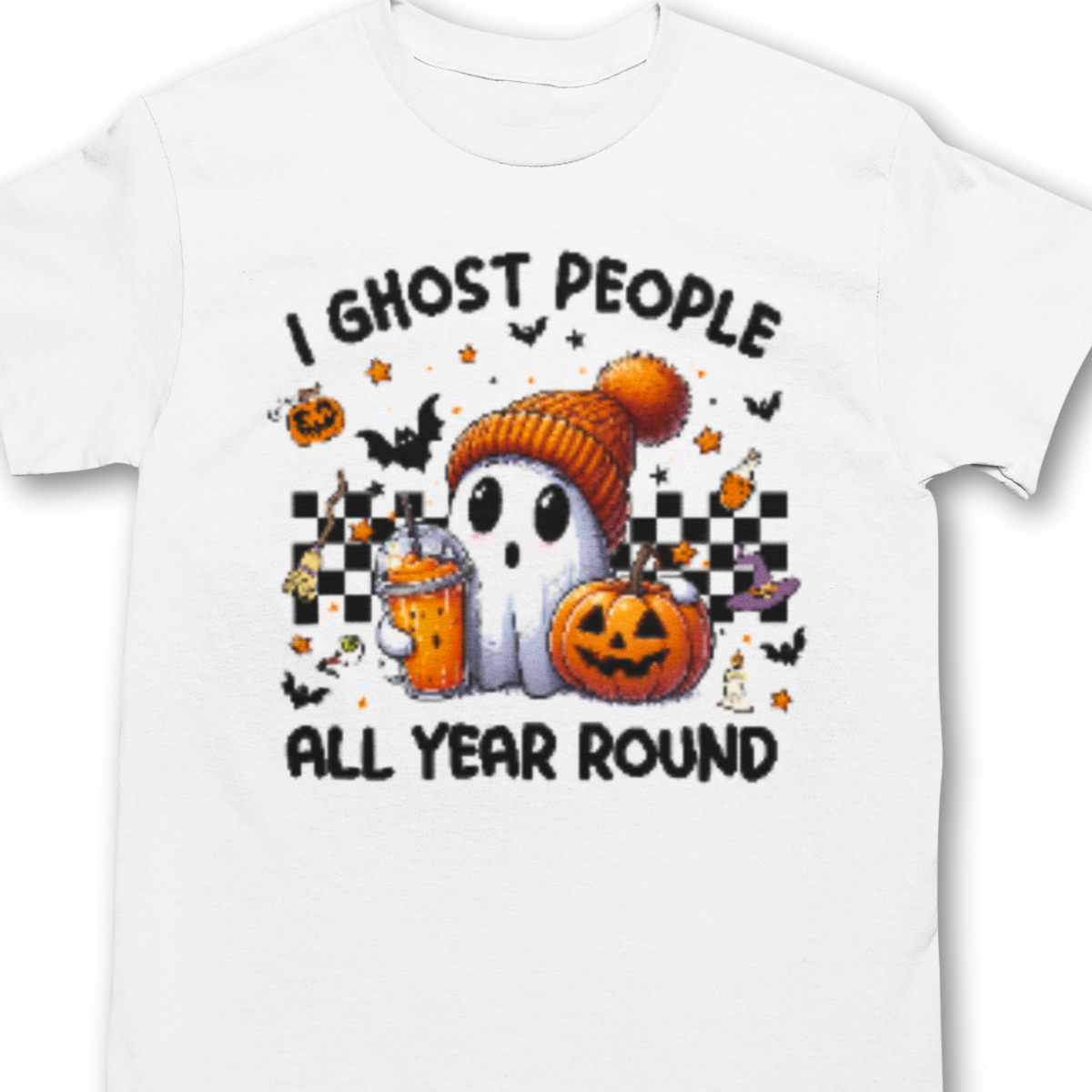 I Ghost People All Year Round Halloween Shirt - Unisex T-Shirt for Men or Women