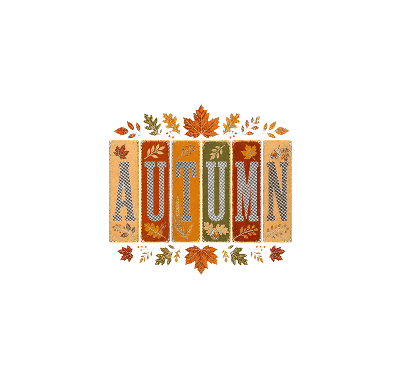 Vintage Fall Foliage Vertical Slate DTF Transfer