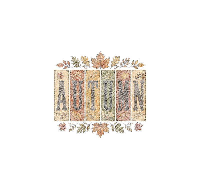 Vintage Fall Foliage Vertical Slate DTF Transfer