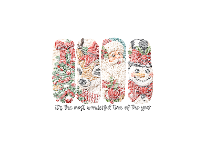 3D Embroidered Yarn Panel Christmas - DTF Transfer