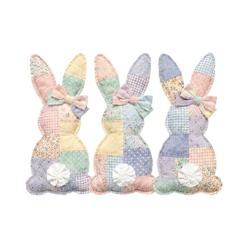 Pastel Faux Patchwork Quilted Bunnies - DTF Transfer