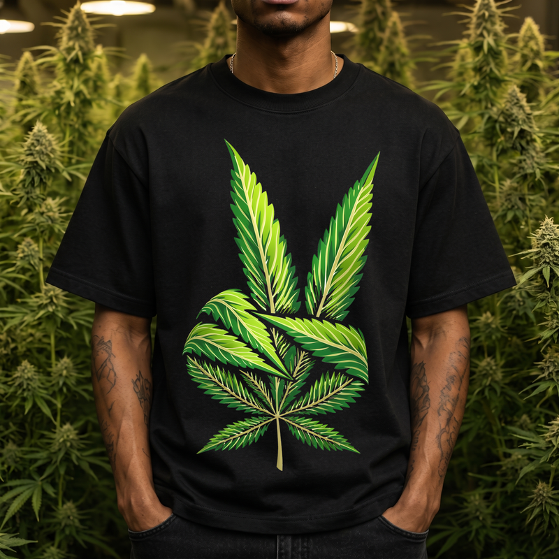 Cannabis Peace Sign Hand - DTF Transfer