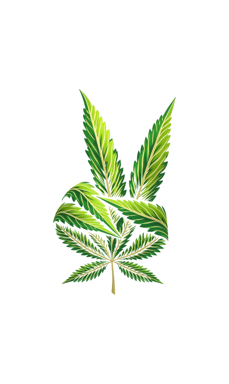 Cannabis Peace Sign Hand - DTF Transfer