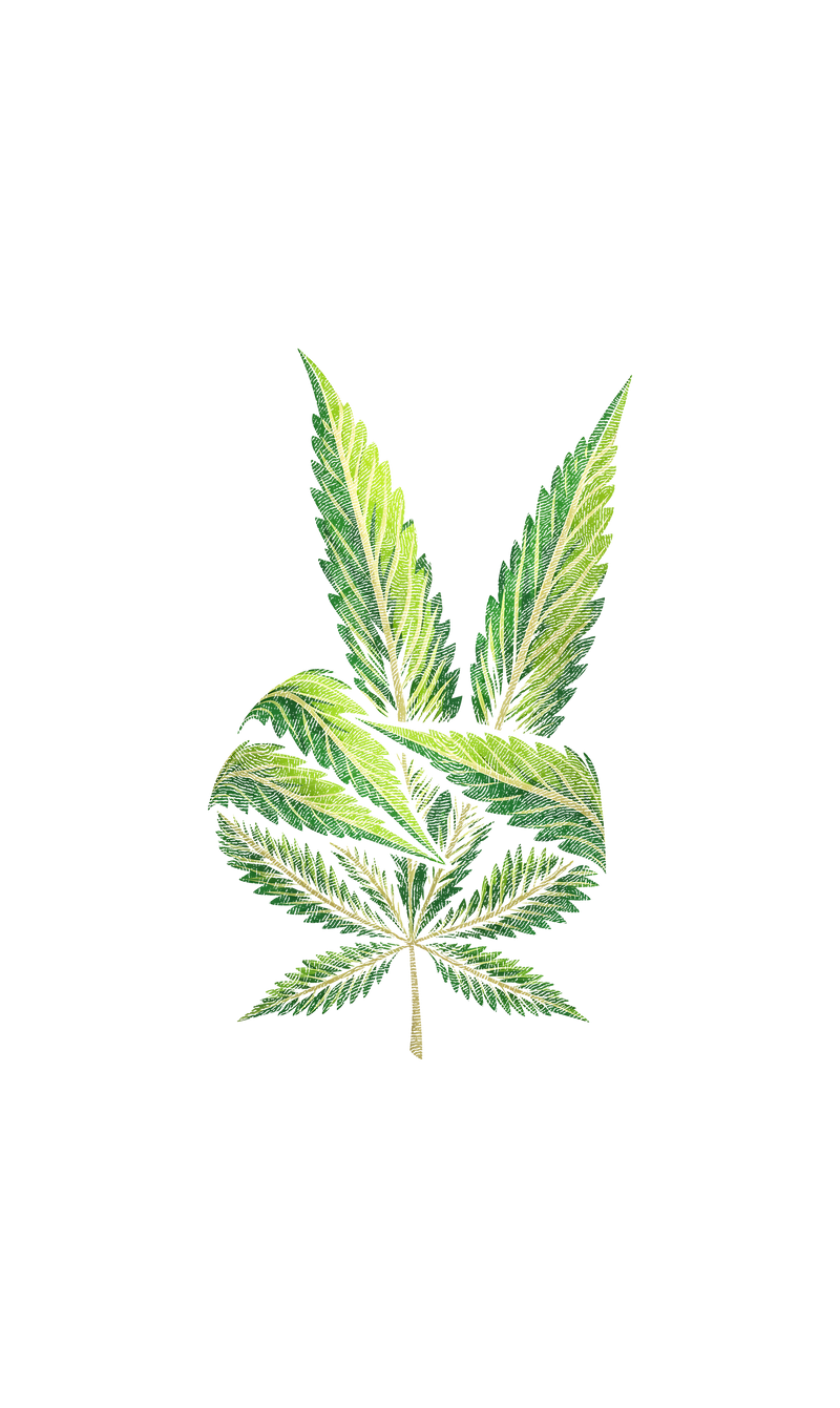 Cannabis Peace Sign Hand - DTF Transfer