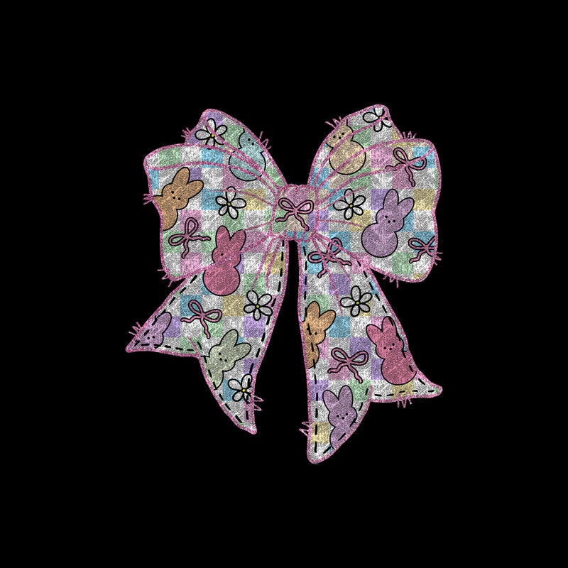 Pastel Peeps Checkered Bow - DTF Transfer