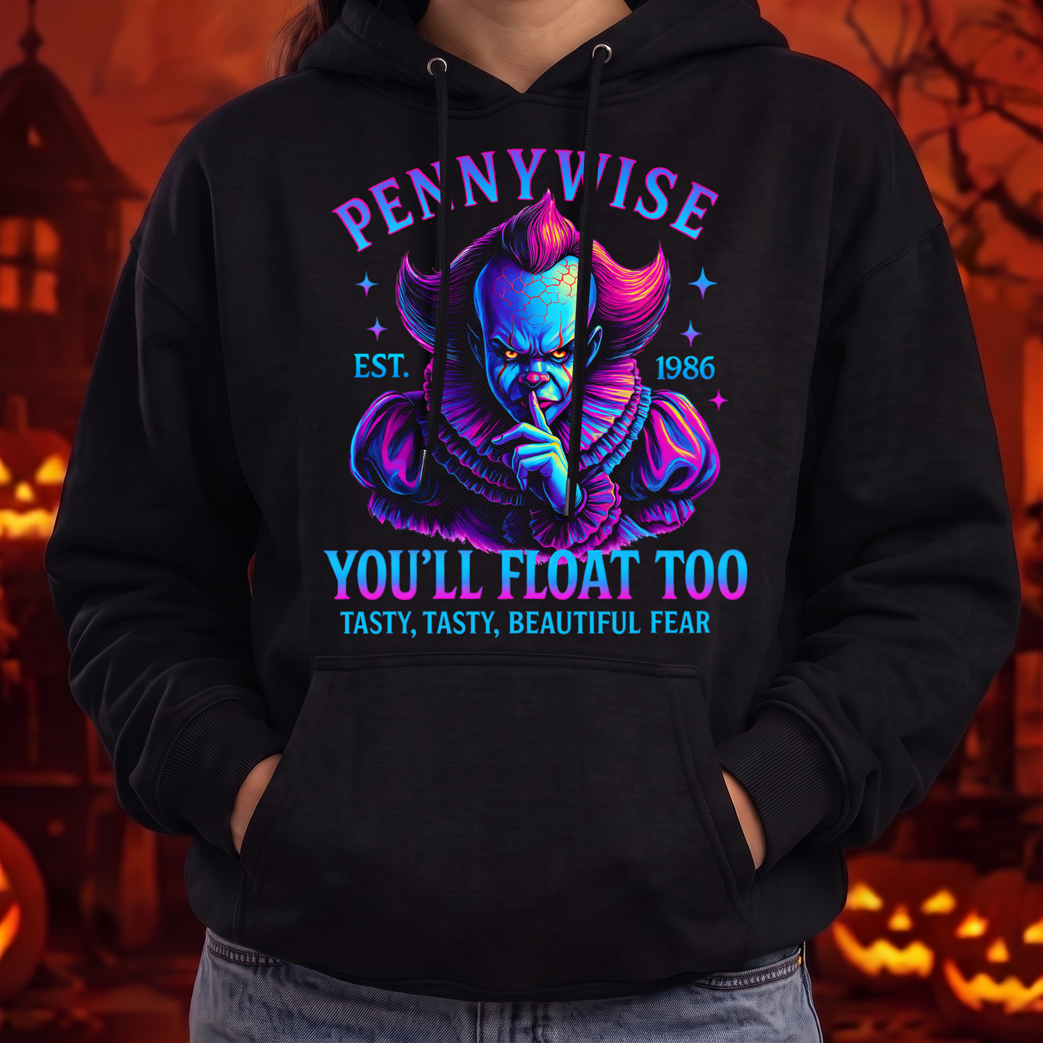 You'll Float Too Neon Horror - DTF Transfer