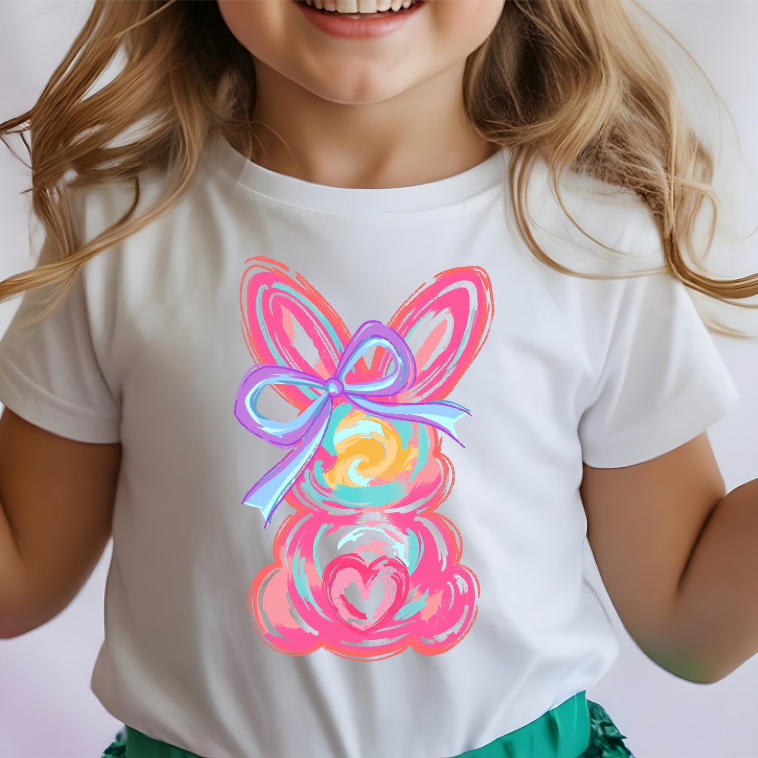 Brushstroke Pink Bunny - DTF Transfer