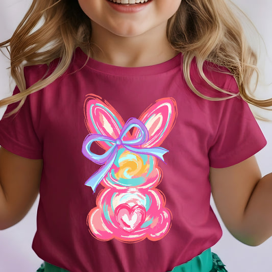 Brushstroke Pink Bunny - DTF Transfer
