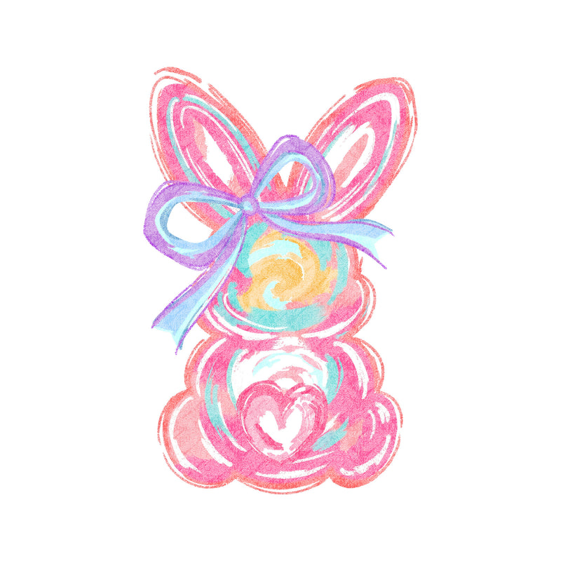 Brushstroke Pink Bunny - DTF Transfer