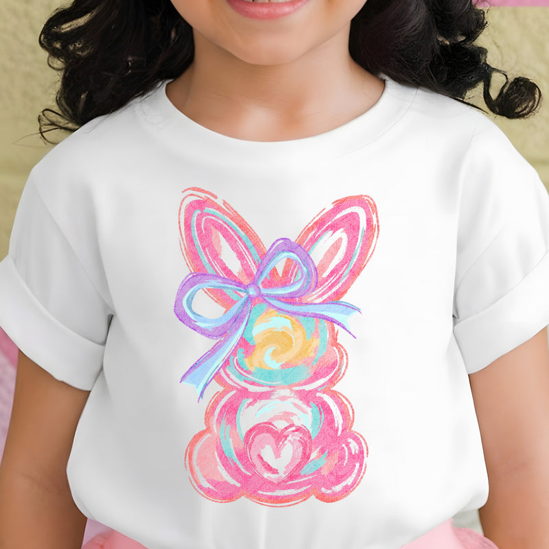 Brushstroke Pink Bunny - DTF Transfer