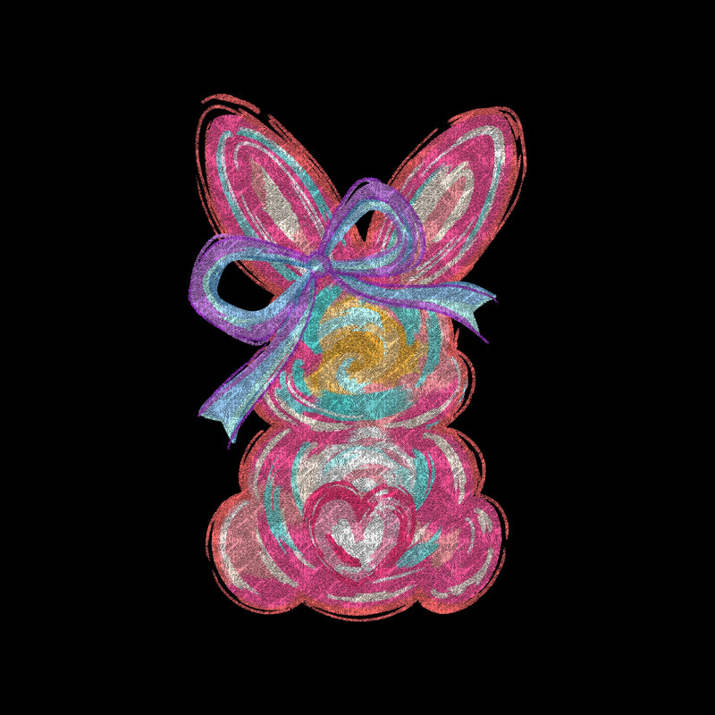 Brushstroke Pink Bunny - DTF Transfer