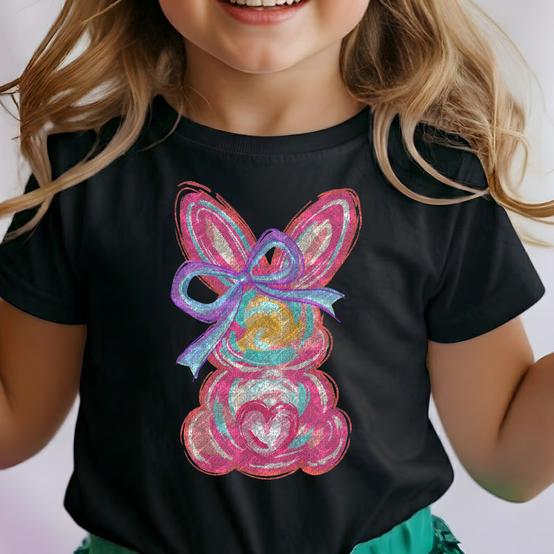 Brushstroke Pink Bunny - DTF Transfer
