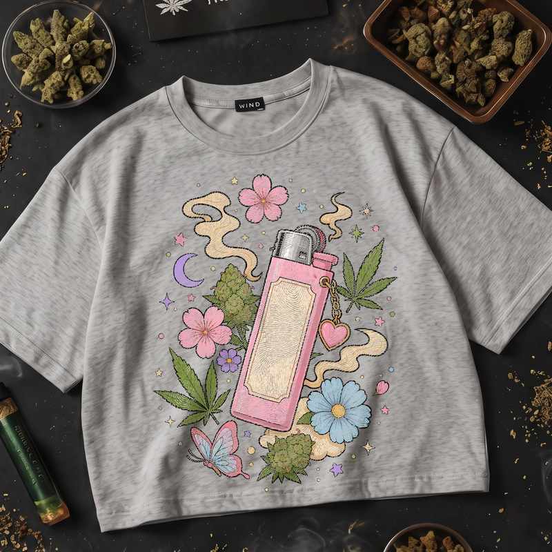 Pink Lighter & Hemp Blossoms Aesthetic - DTF Transfer