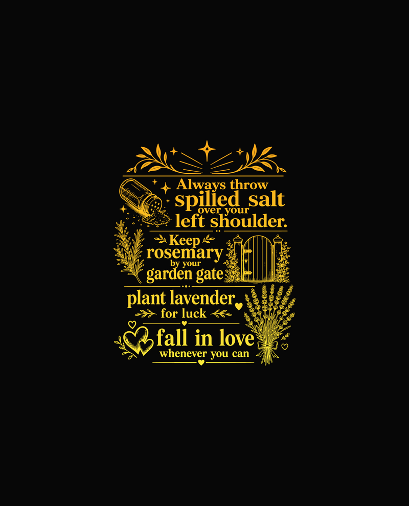 Spilled Salt & Lavender Vintage Gold DTF Transfer