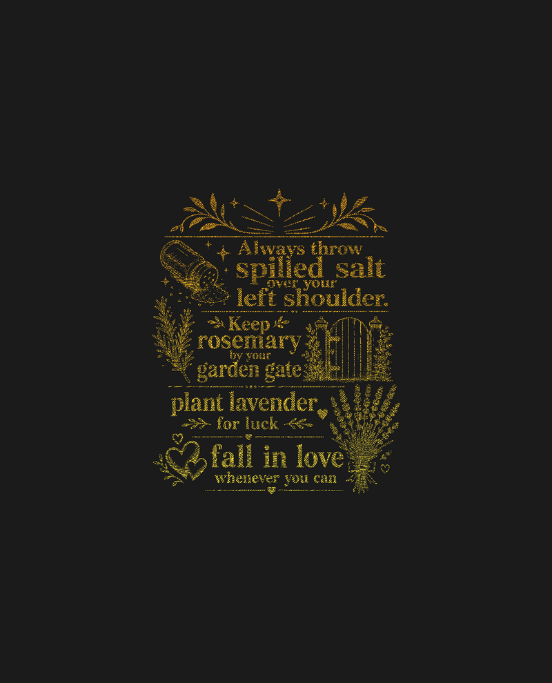 Spilled Salt & Lavender Vintage Gold DTF Transfer