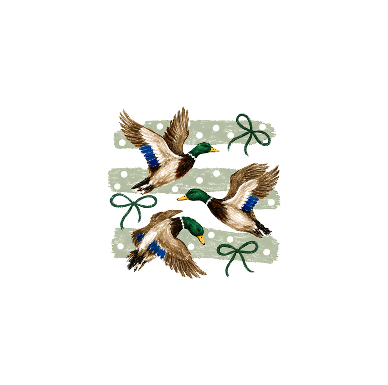 Sage Polka Dot & Ribbon Bows DTF Transfer
