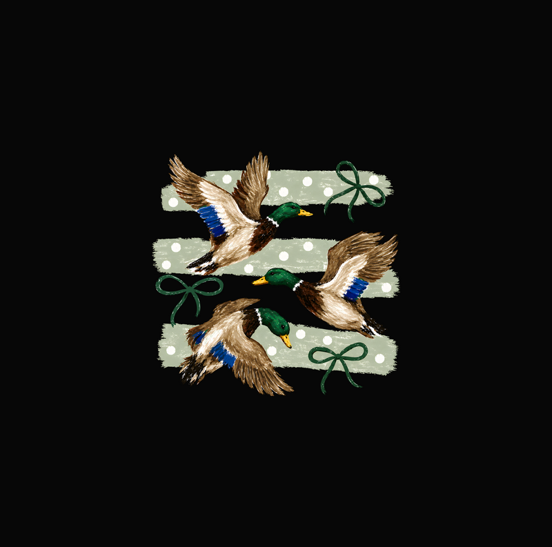 Sage Polka Dot & Ribbon Bows DTF Transfer