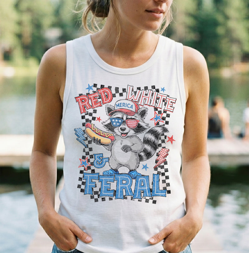 Red, White & Feral - DTF Transfer