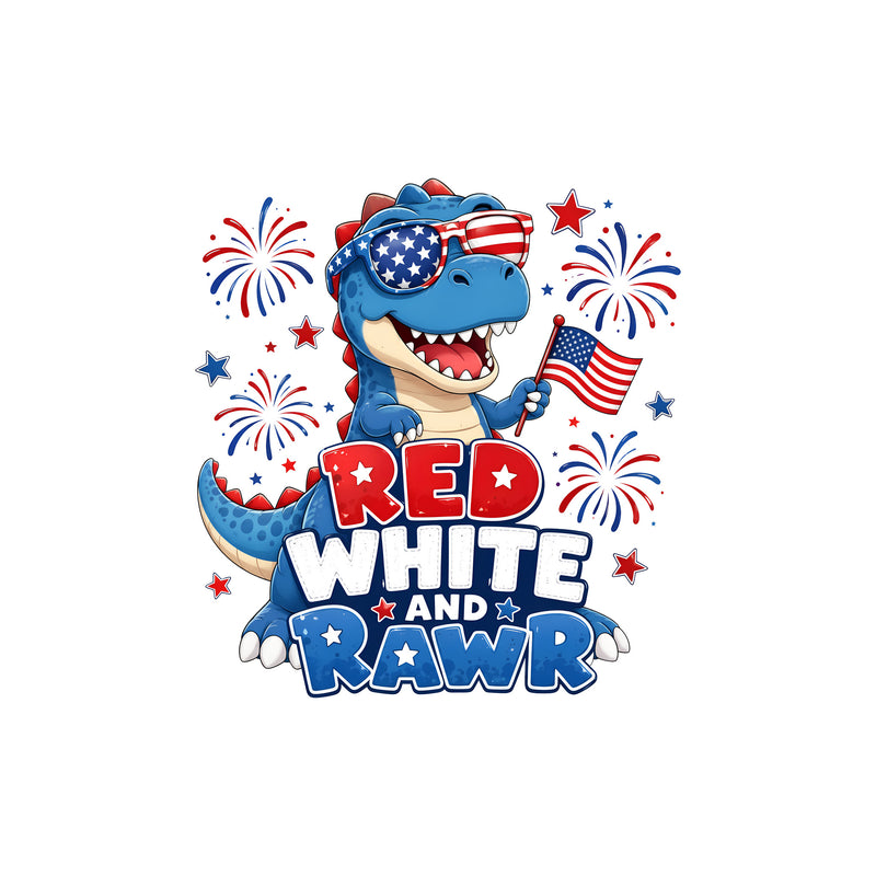 Red, White & Rawr - DTF Transfer