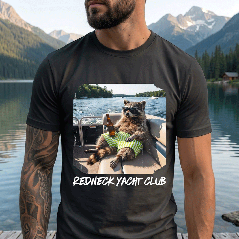 Redneck Yacht Club Pontoon Raccoon - DTF Transfer