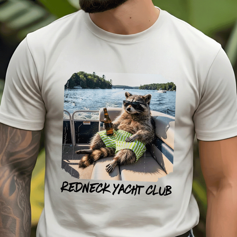 Redneck Yacht Club Pontoon Raccoon - DTF Transfer