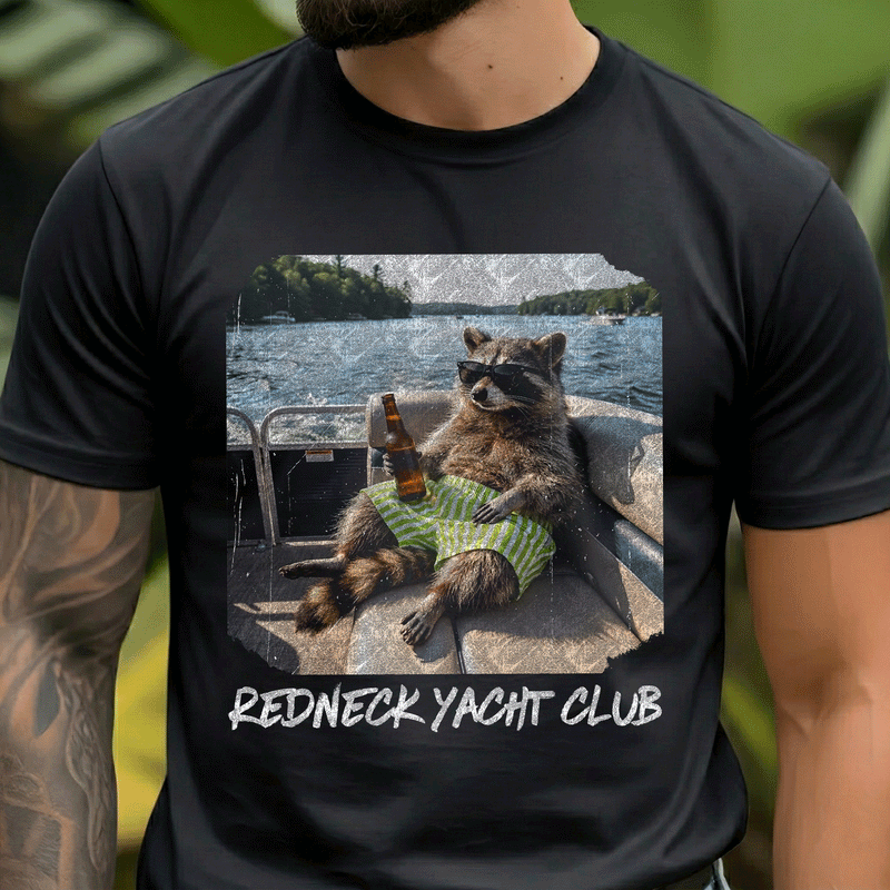 Redneck Yacht Club Pontoon Raccoon - DTF Transfer