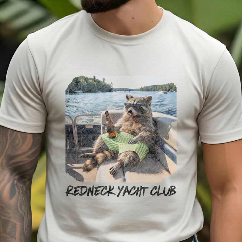 Redneck Yacht Club Pontoon Raccoon - DTF Transfer