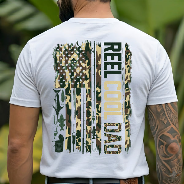 Camo Fishing Flag Reel Cool Dad - DTF Transfer