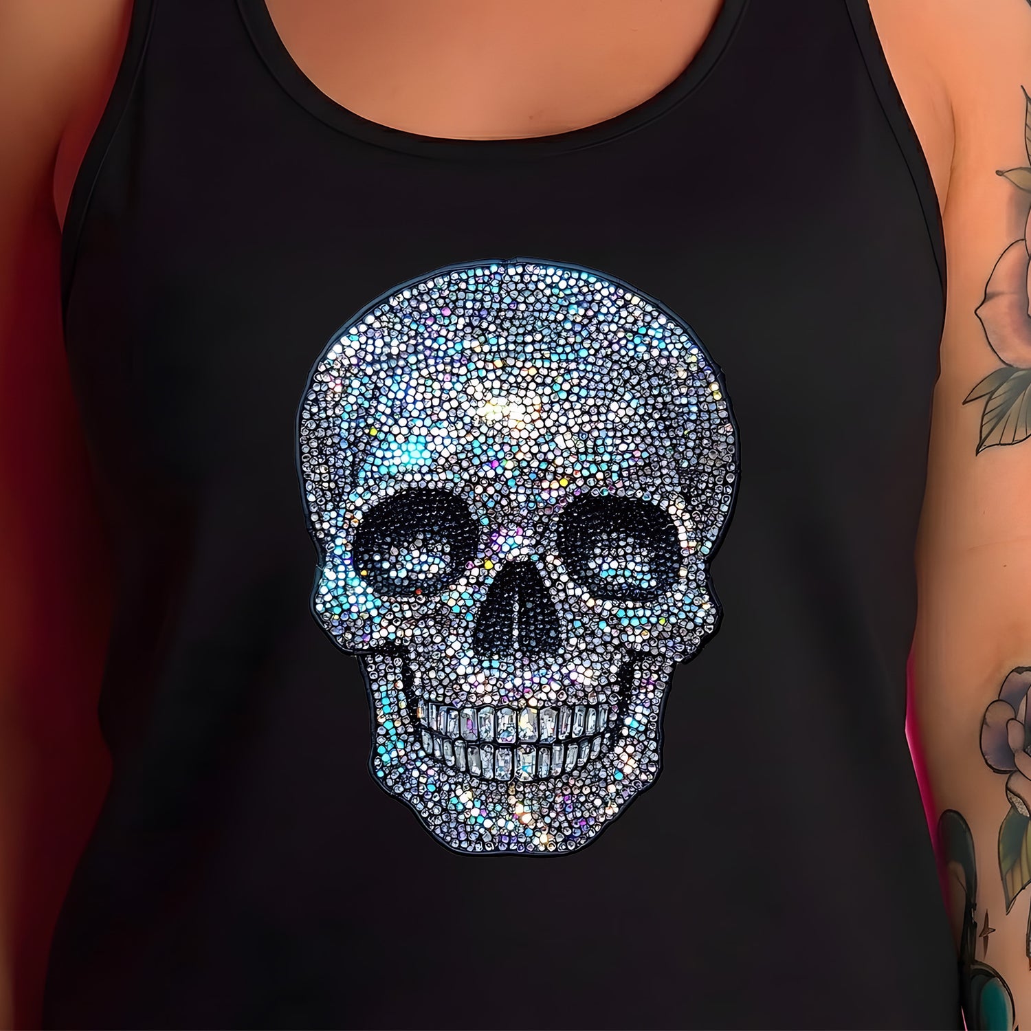 Faux Rhinestone Skull - DTF Transfer