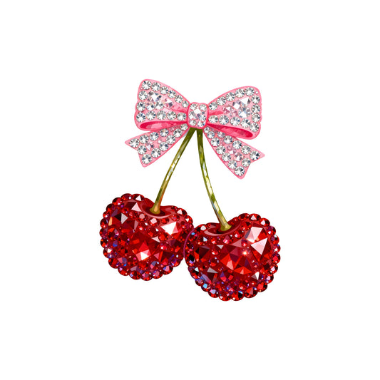 Faux Rhinestone - Cherries - DTF Transfer