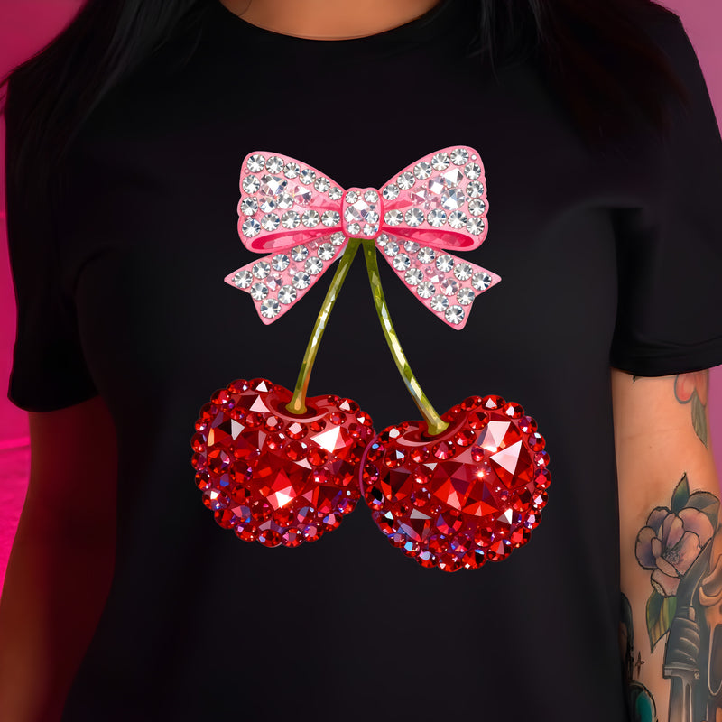 Faux Rhinestone - Cherries - DTF Transfer