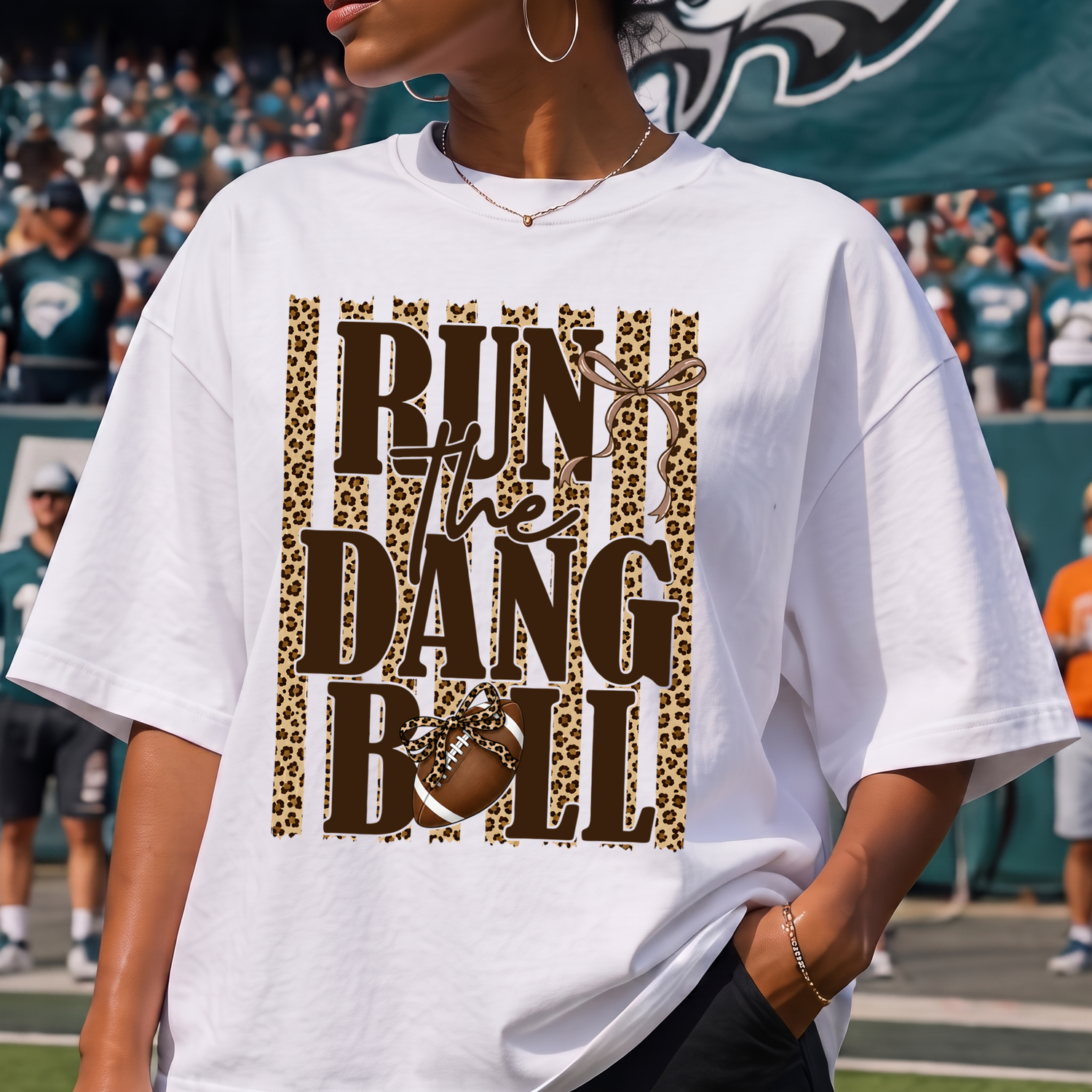 Leopard Print & Coquette Football - DTF Transfer