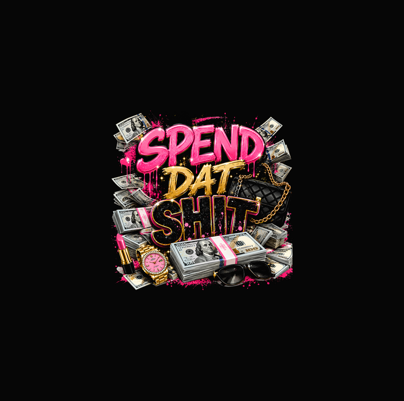 Graffiti Pink & Cash Money Glam DTF Transfer