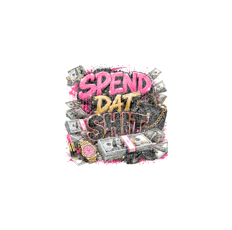 Graffiti Pink & Cash Money Glam DTF Transfer