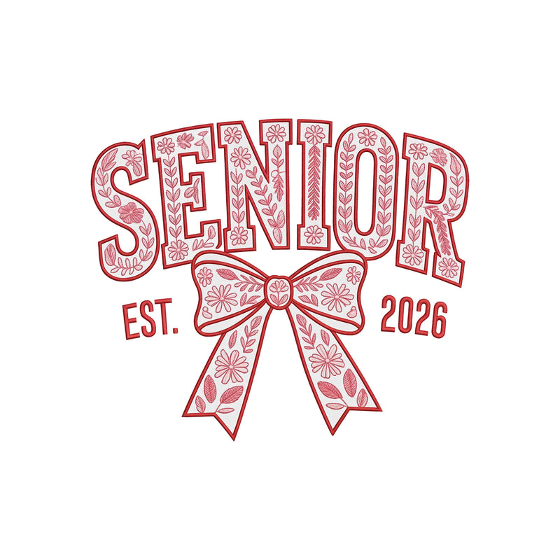 Faux Embroidery Floral, Senior 2026 - DTF Transfer