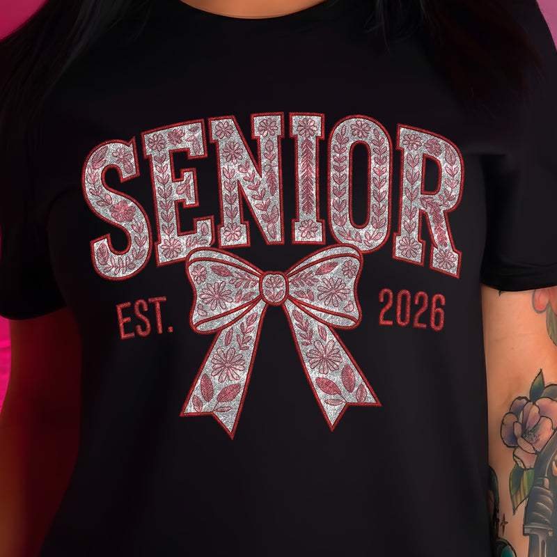 Faux Embroidery Floral, Senior 2026 - DTF Transfer