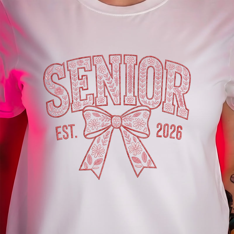 Faux Embroidery Floral, Senior 2026 - DTF Transfer