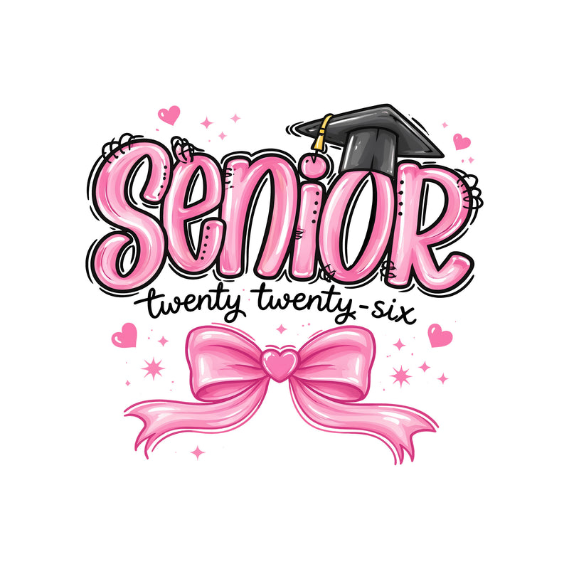 The Senior '26 Pink Bow - DTF Transfer