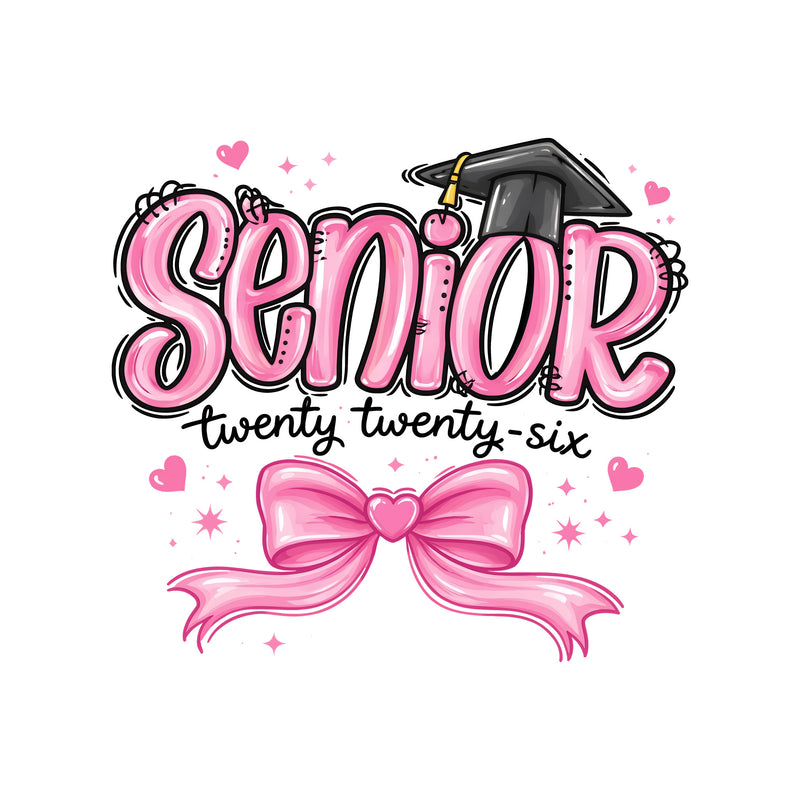 The Senior '26 Pink Bow - DTF Transfer