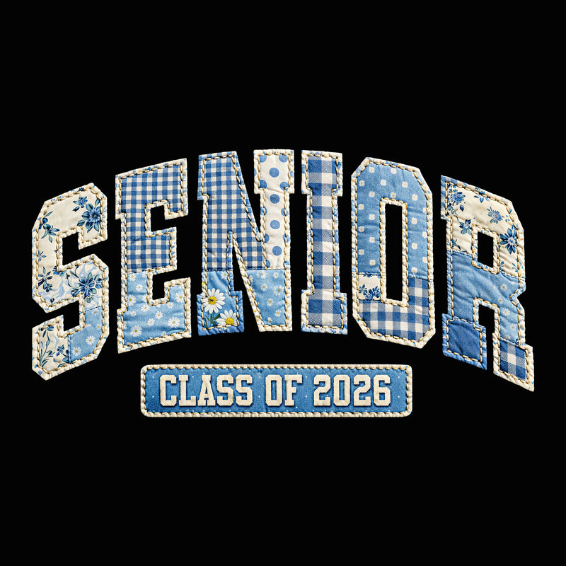 Blue Quilted Senior, Class Of 2026 - DTF Transfer