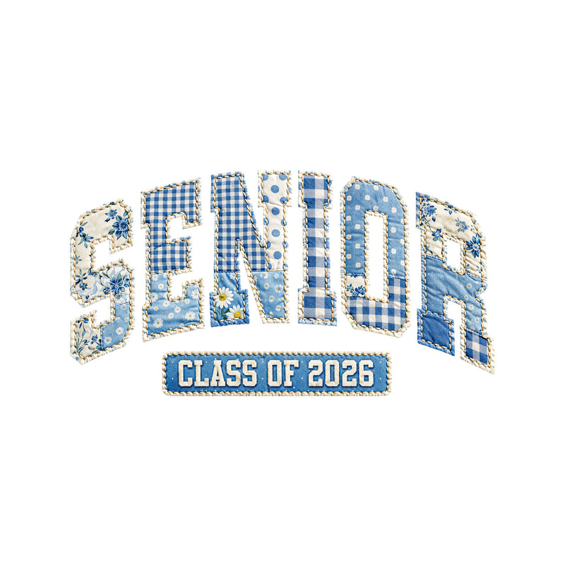 Blue Quilted Senior, Class Of 2026 - DTF Transfer