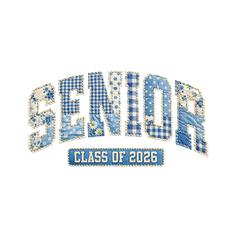 Blue Quilted Senior, Class Of 2026 - DTF Transfer