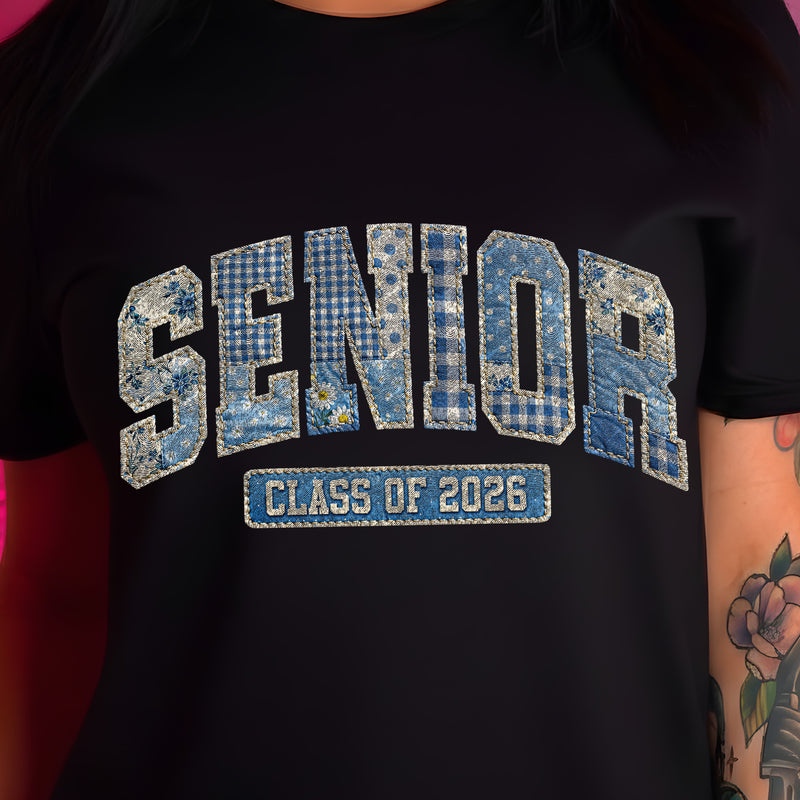 Blue Quilted Senior, Class Of 2026 - DTF Transfer