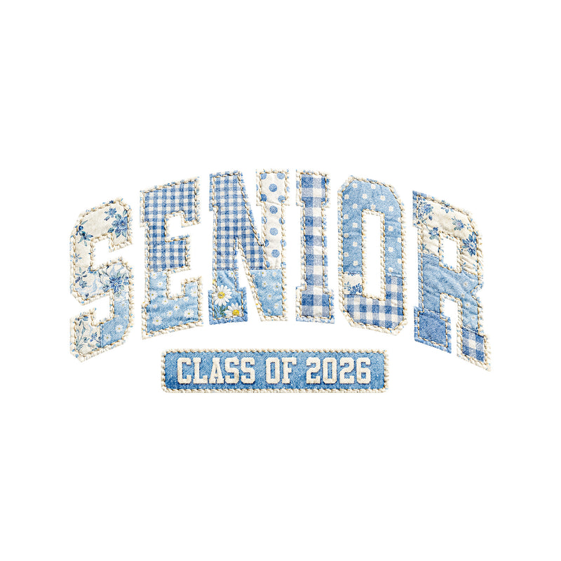 Blue Quilted Senior, Class Of 2026 - DTF Transfer