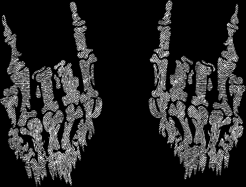 Skeletal Rock Hands - DTF Transfer