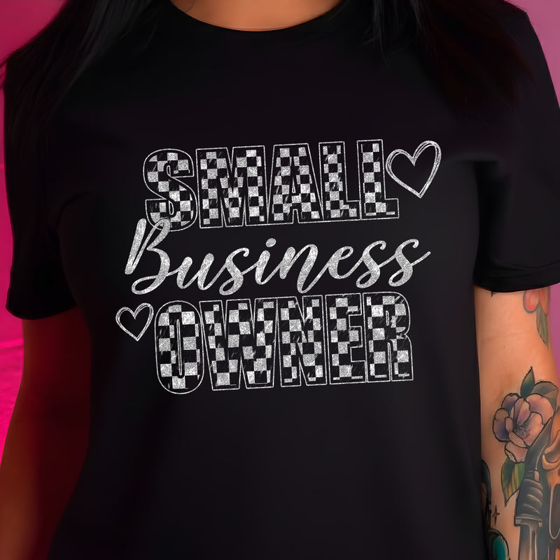 Checkered With Hearts Small Business Owner - DTF Transfer