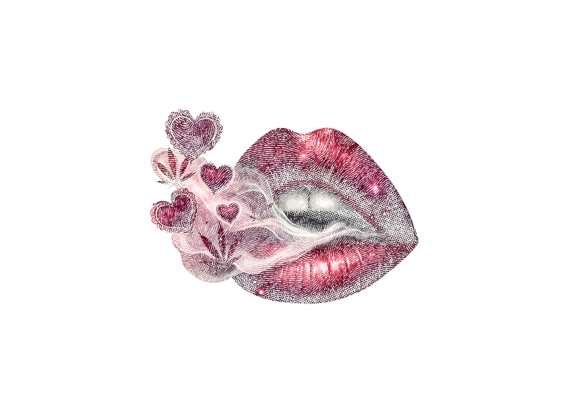 Smokey Velvet Lips Aesthetic -  DTF Transfer
