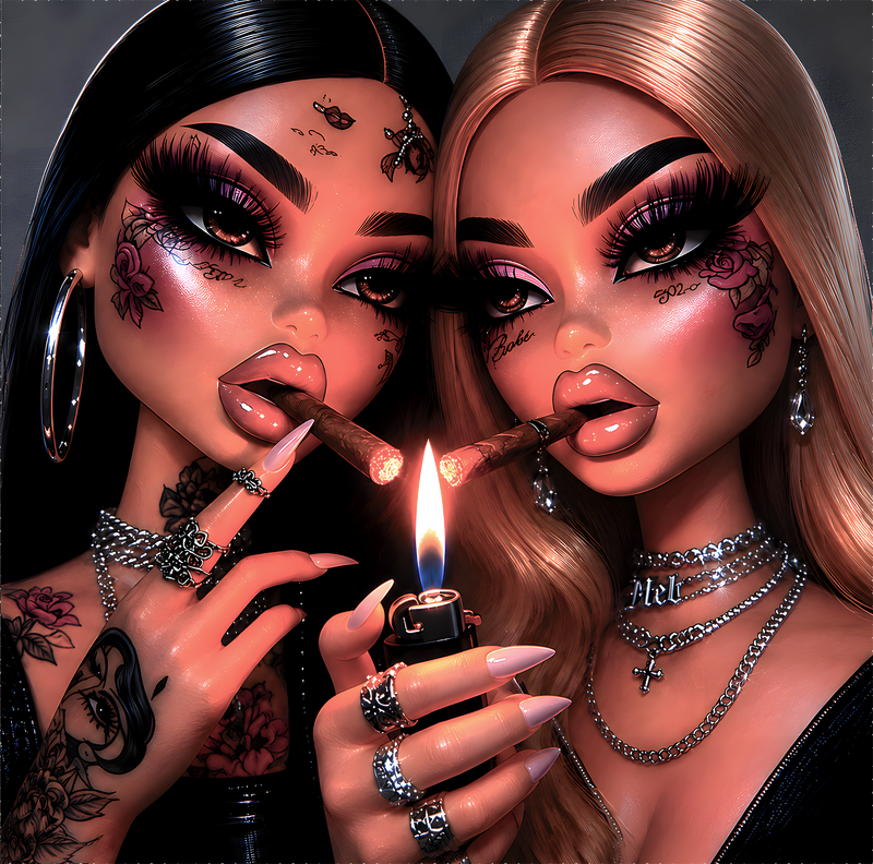 Smoking Dolls - DTF Transfer