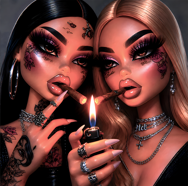 Smoking Dolls - DTF Transfer